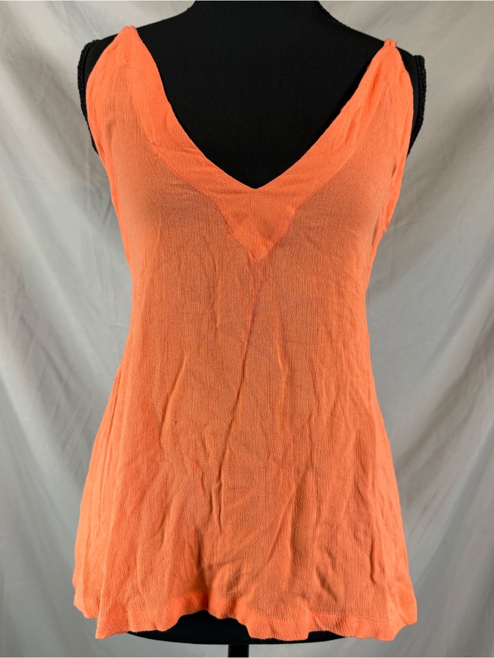Lulus‎ Bright Orange Tie Strap Deep V-Neck Tank Top - Small (NWT)